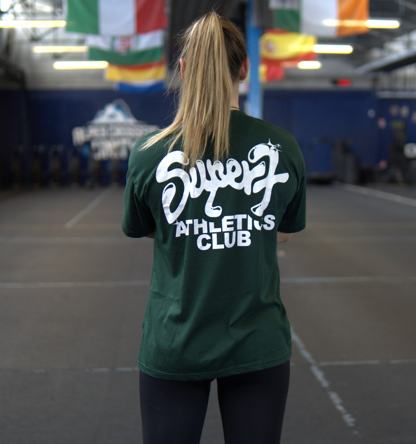 T SHIRT "ATHLETICS CLUB" VERT OVERSIZE