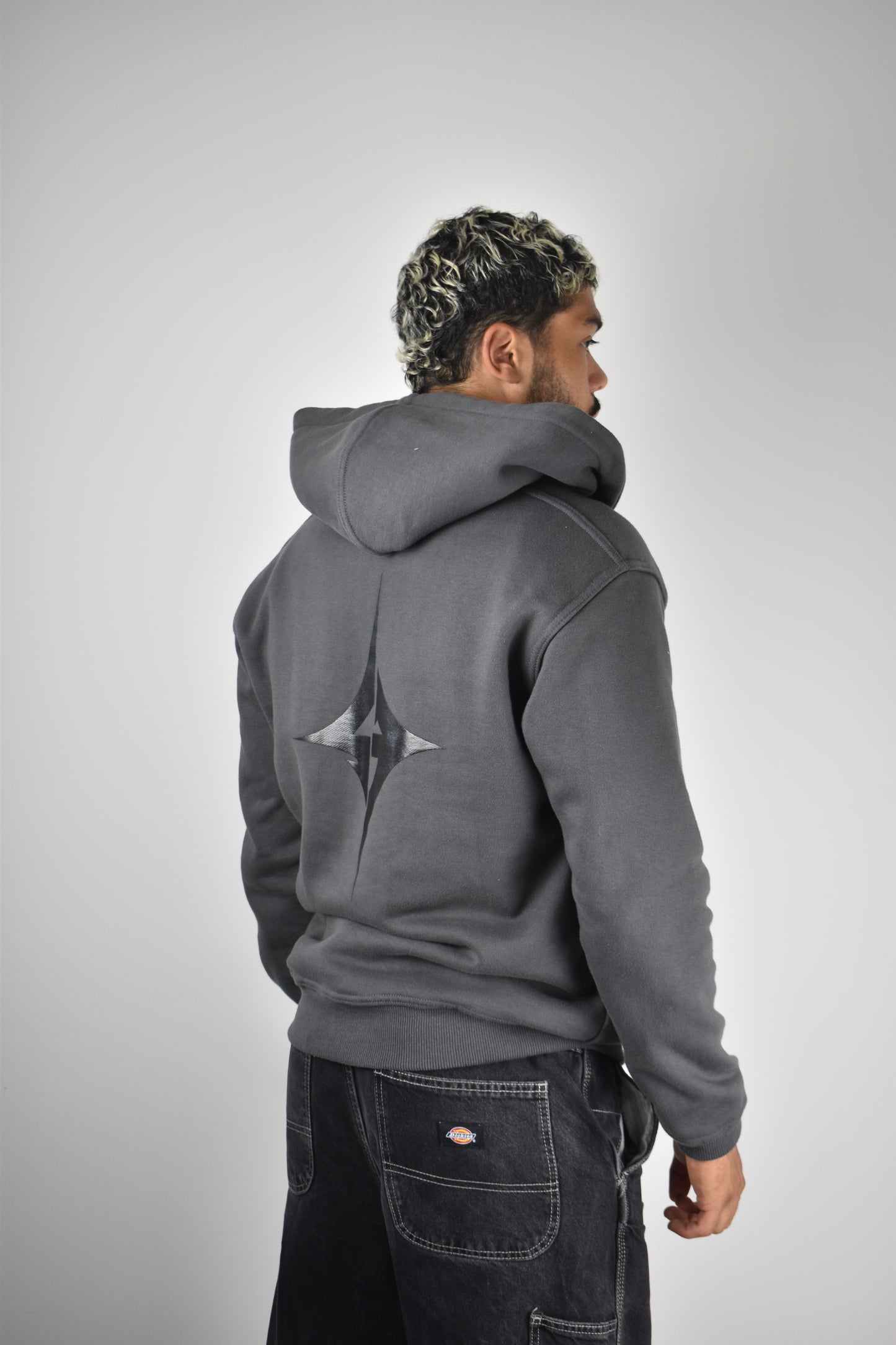 GILET "AMBITION" GRIS A ZIP - BRODERIE
